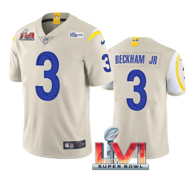Youth Los Angeles Rams #3 Odell Beckham Jr. Bone 2022 Super Bowl LVI Vapor Untouchable Limited Stitched Jersey